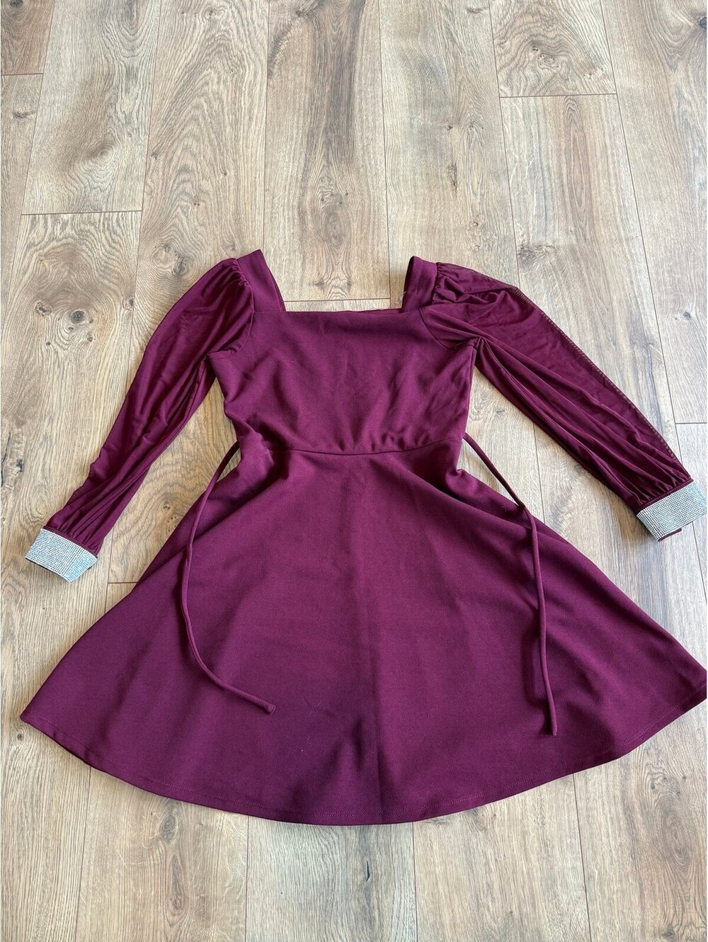 Girls maroon and bedazzled wrist dress